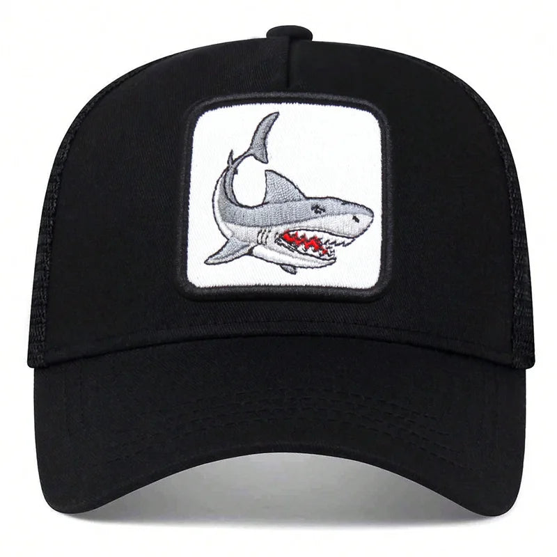 Unisex Shark Patch Embroidery Baseball Net Caps Spring Summer