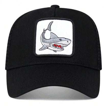 Unisex Shark Patch Embroidery Baseball Net Caps Spring Summer