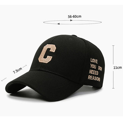 White Golden Letter Baseball Cap For Men