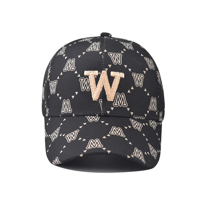 Full-Letter Printed Baseball Cap With 3D Letter Embroidery and Adjustable Design, Suitable For Daily Street Wear.
