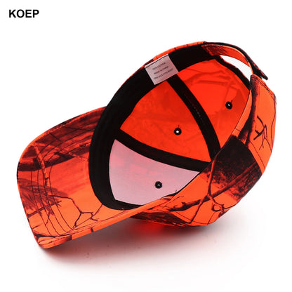 Outdoor Fishing Jungle Orange Camouflage Baseball Cap