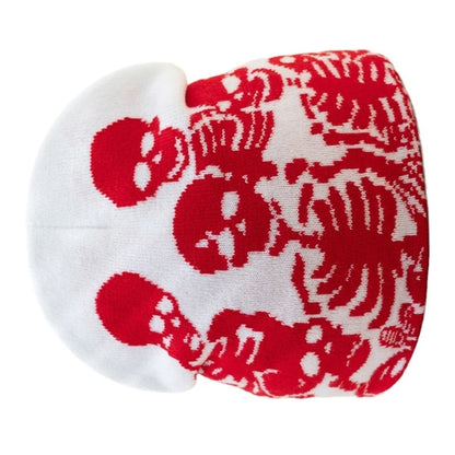 Elastic Windproof Beanie Hat Knit Halloween Skull Pattern Hat