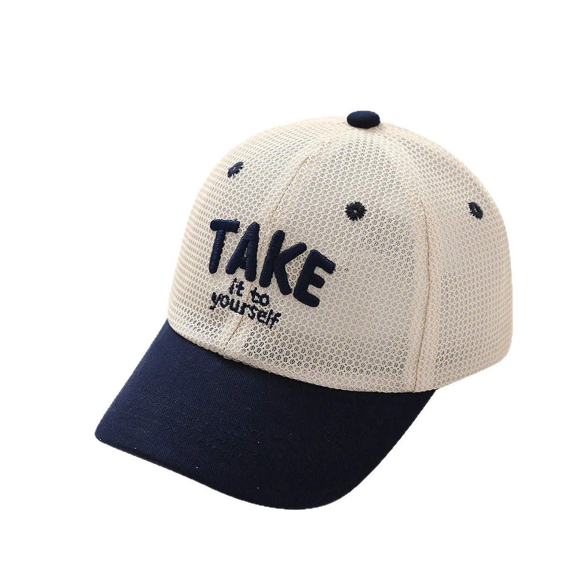 Letter Embroidered Baseball Cap For Kids Summer Sunscreen Mesh Hat Boy Girl Toddler Outdoor Breathable Sun Hats