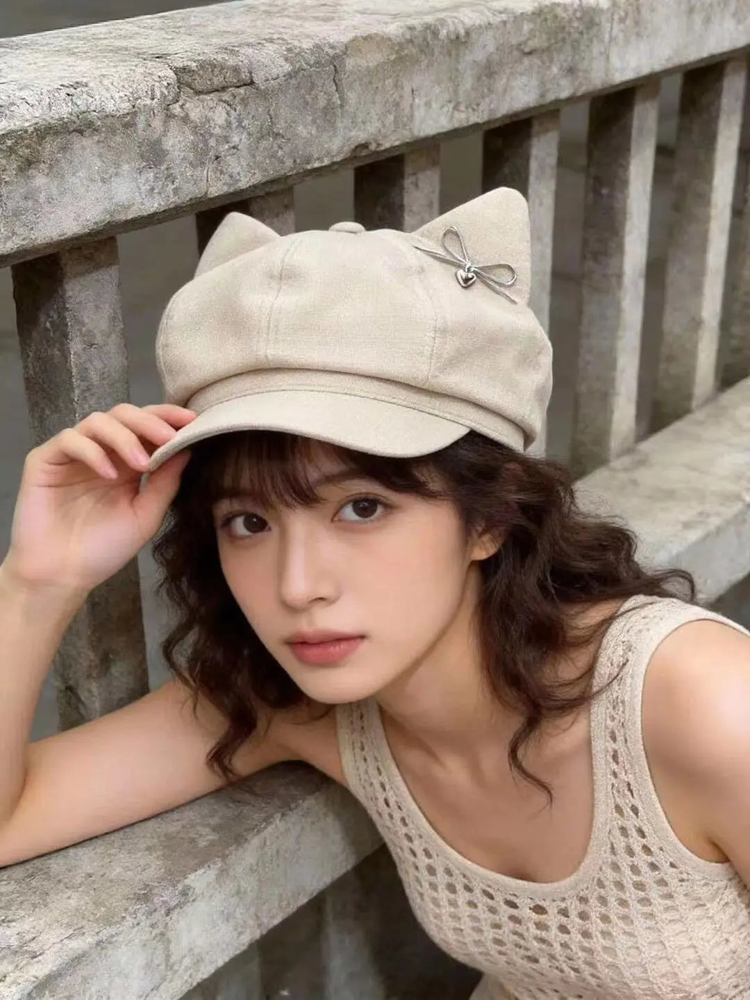 Women Cute Ear Octagonal Beret