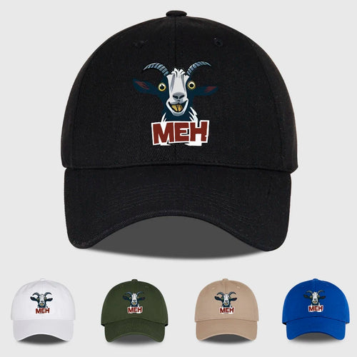 Goat Head MEH Print Soft Top Baseball Cap Soft Comfortable Breathable Adjustable Playful Quirky Trendy Fashionable Unisex