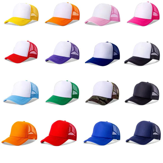 1PC Fashion Unisex Plain Baseball Cap Flat Visor Cap  Mesh Curved Men Women