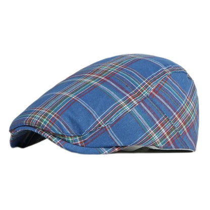 Spring Summer Dopamine Plaid Beret Duck Tongue Forward Hat