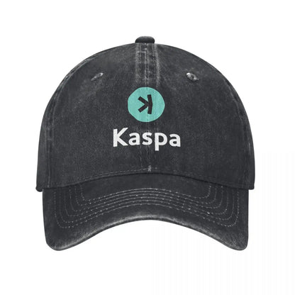 Kaspa KAS Crypto Altcoin - Clean Stacked Green Logo Fashion Baseball Cap