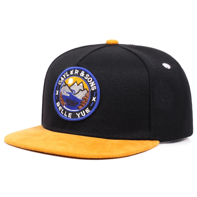Personalized Creative Flat Edge Hat Belle YoeE Sunset Embroidery Fashion Hip Hop Hat