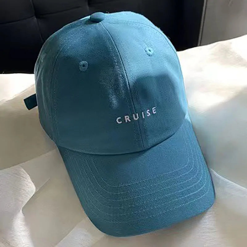 Solid Color Letter Embroidery Baseball Cap Women Men