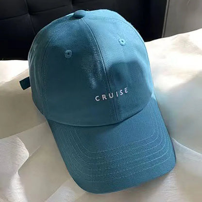 Solid Color Letter Embroidery Baseball Cap Women Men