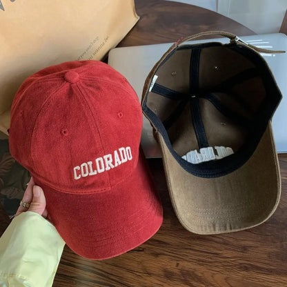 Washed and Fuzzed Alphabet Baseball Cap for Women