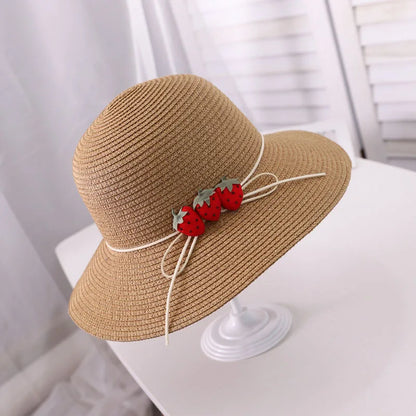 Parent-Child Summer Sun Protection Women Big Brim Straw Hat Girls