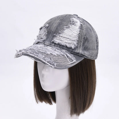 Unisex Denim Baseball Caps Retro Ripped Outdoor Cap