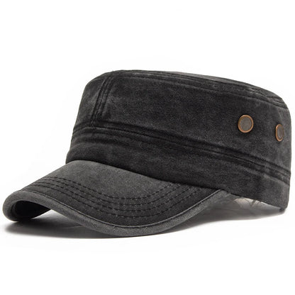 Men Flat Army Hat Washed Cotton Vintage Visor Baseball Cap Hunting Militarily Caps Casual Outdoor