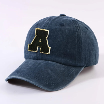 Fashionable 26 Letter Stick Label Hip-Hop Baseball Cap Hat for Men and Women