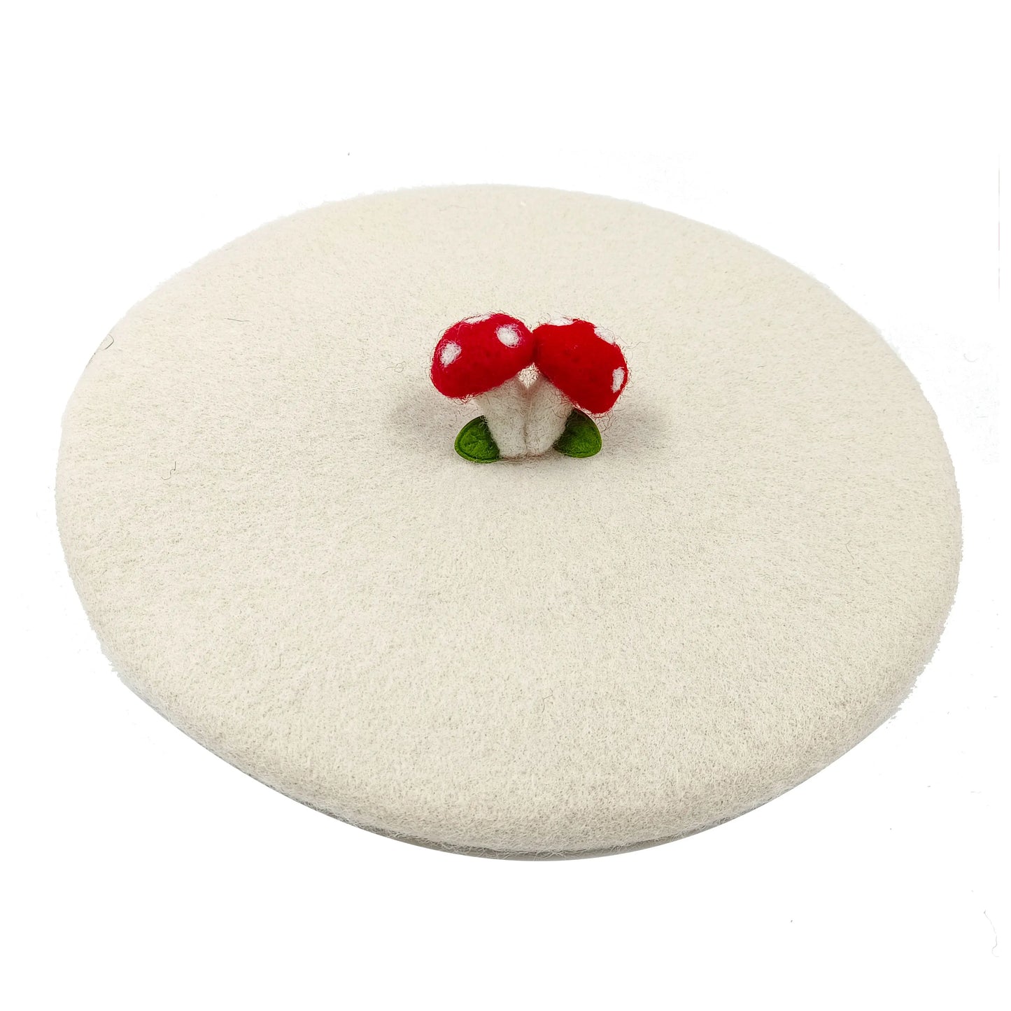 Women Handmade Beret Hat Female Hat Autumn Wool Felt Cloud Painter Cap