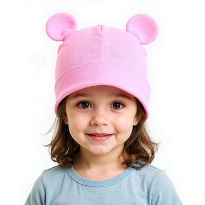 Baby Beanie Hat With Bear Ears Solid Color Baby Hats