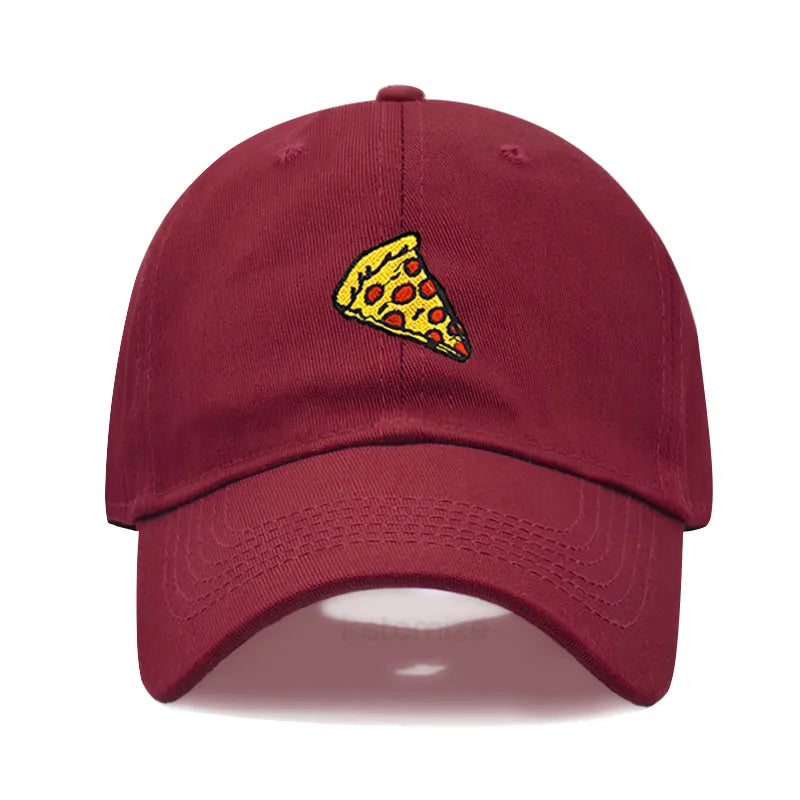 Pizza Embroidered Baseball Cap For Women Men