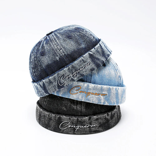 Denim Docker Hat Fashion Brimless Beanie Hat