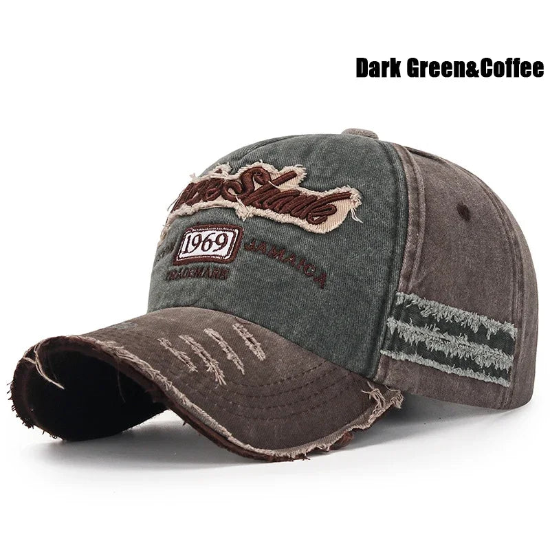 Scratched Brushed Patch Letter Embroidery Distressed Hats