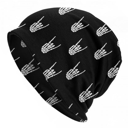Red Black Chain Pattern Beanie Hats Bonnet Hats Men Women