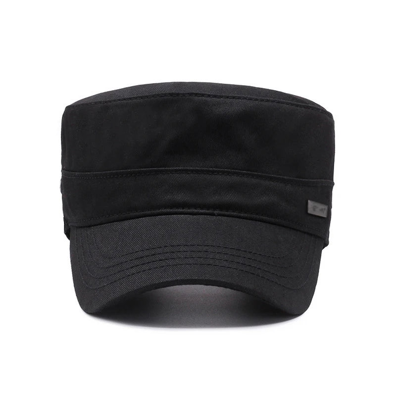 Four Seasons Flat Top Hat Men Simple Cotton Peaked Hat