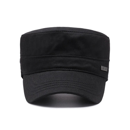 Four Seasons Flat Top Hat Men Simple Cotton Peaked Hat