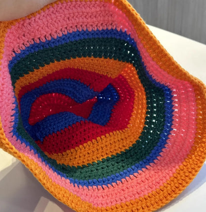 Skeleton Embroidery Fisherman Hat Winter Handmade Crochet Knitted