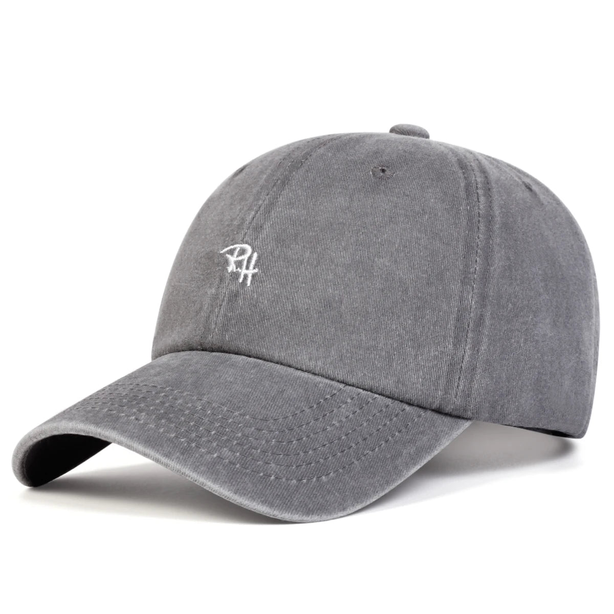 Unisex RH Letter Embroidery Wash Baseball Caps Spring and Autumn