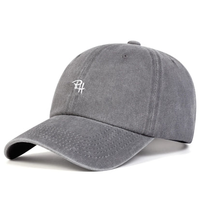 Unisex RH Letter Embroidery Wash Baseball Caps Spring and Autumn