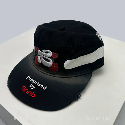 Color Block Embroidered Letters Rose Baseball Hats