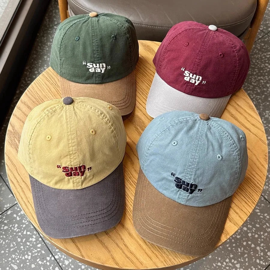 Small Niche Color Blocking Design Duckbill Cap Fashion Korean Outdoor Retro