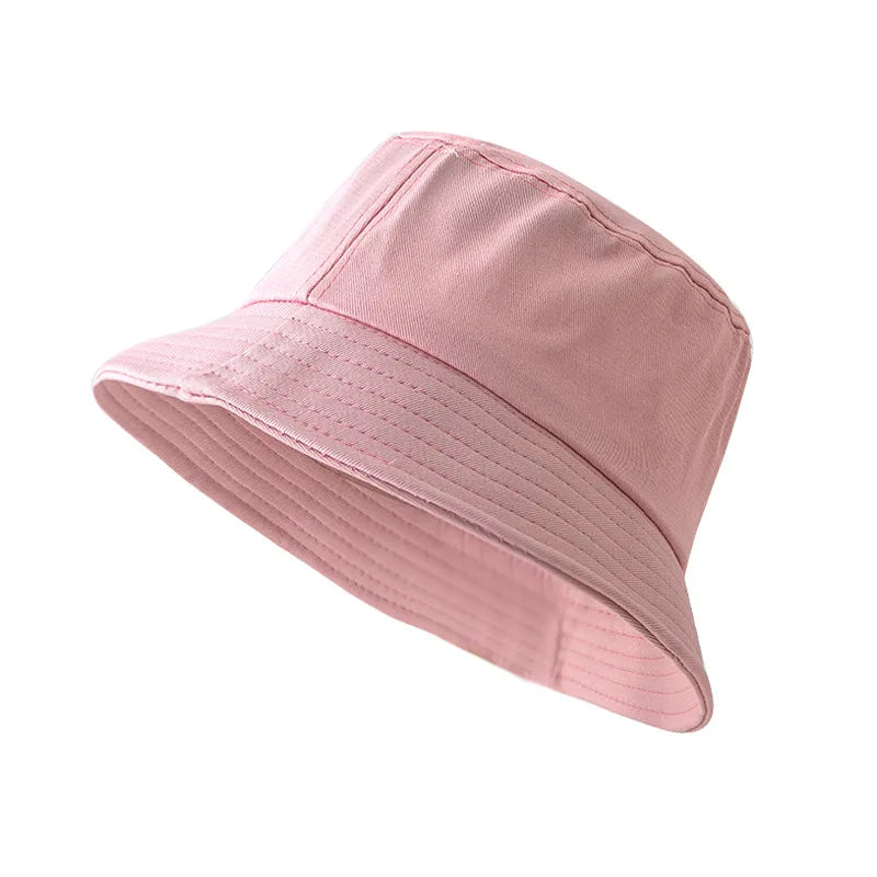 Solid Color Fisherman Hat Korean Trendy Hip Hop Bucket Hat Summer Flat Top Sun Cap Casual Outdoor