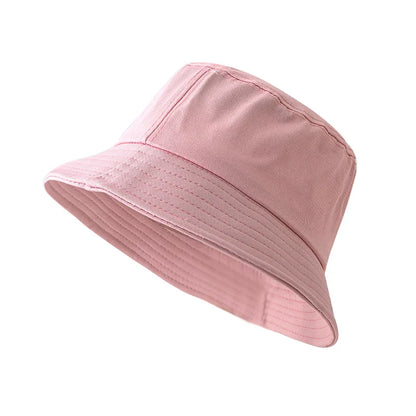Solid Color Fisherman Hat Korean Trendy Hip Hop Bucket Hat Summer Flat Top Sun Cap Casual Outdoor