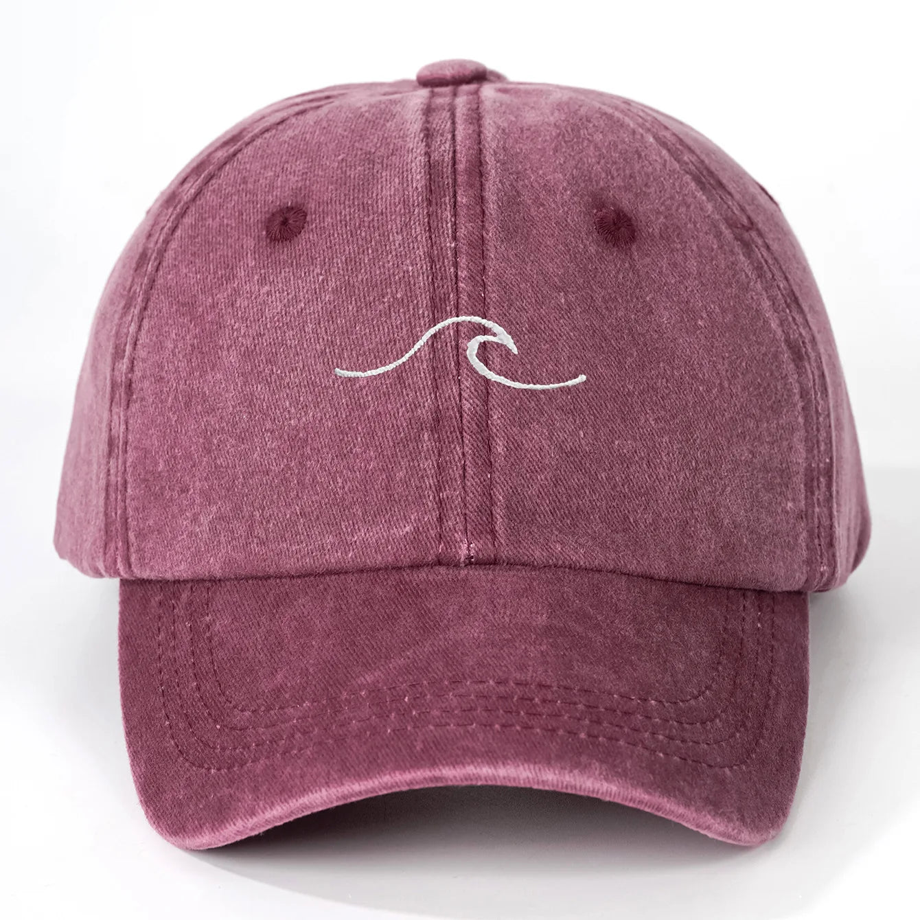Simple Wave Ripple Embroidery Baseball Cap