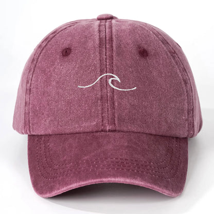 Simple Wave Ripple Embroidery Baseball Cap
