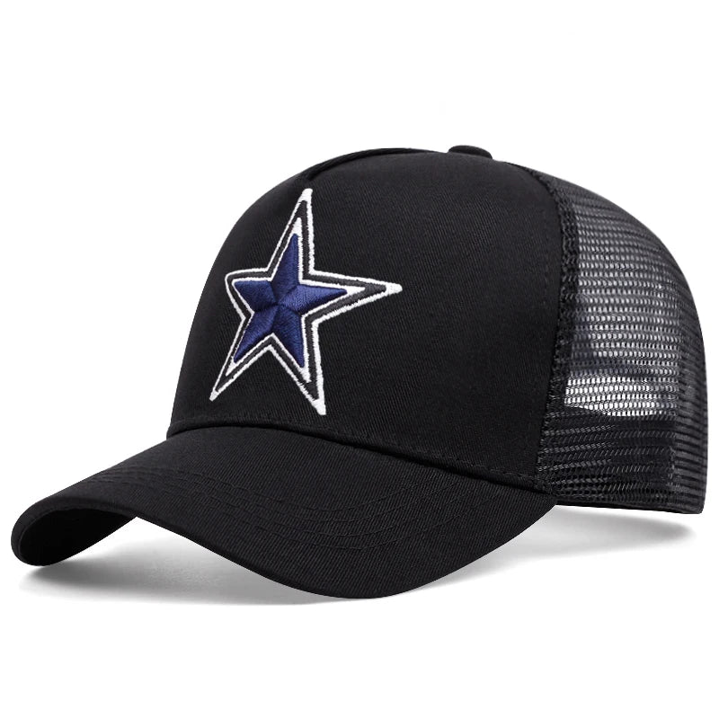 Simple Symbol Five-Pointed Star Embroidery Outdoors  Baseball Cap Summer