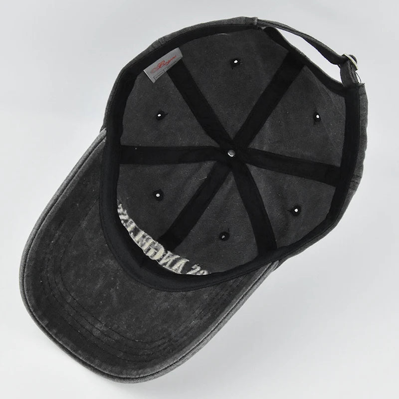 Letter Embroidery Washed Cotton Unisex Baseball Caps