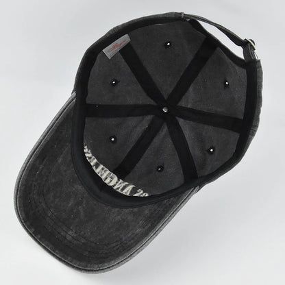 Letter Embroidery Washed Cotton Unisex Baseball Caps