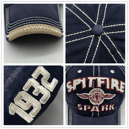 Embroidered Letter 1932 Washed Cloth Retro Style Baseball Cap