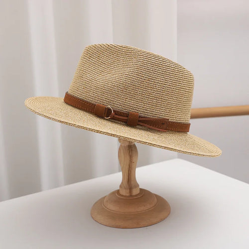 Summer Woven Straw Hat Wide Brim Sun Protection Breathable