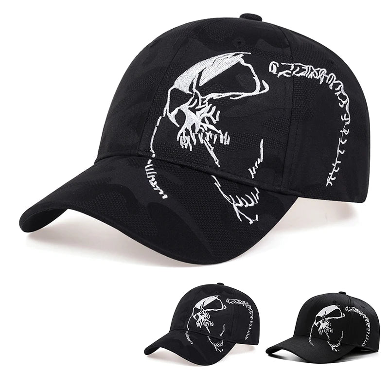 Unisex Side Skull Pattern Embroidery Baseball Caps Spring and Autumn