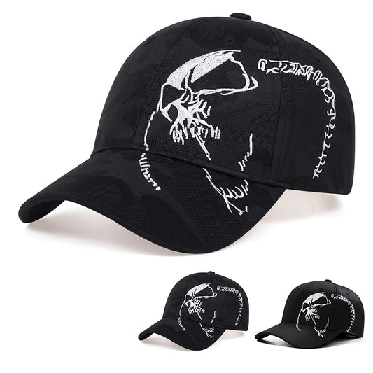 Unisex Side Skull Pattern Embroidery Baseball Caps Spring and Autumn