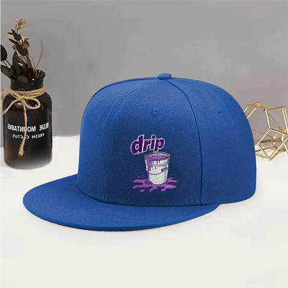 Simple Drip Purple Graffiti Pattern  Casual Fashion American Flat Unisex Street Trendy Hip Hop Street Dance Hat