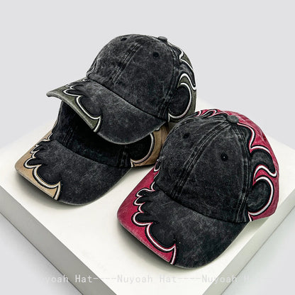 New Men Women American Street Embroidered Flame Baseball Hats