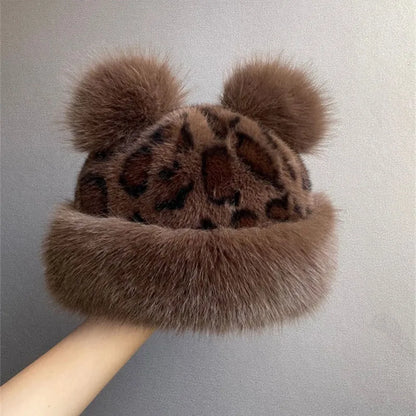 Winter Women Girls Casual Artificial Fur Beanie Caps