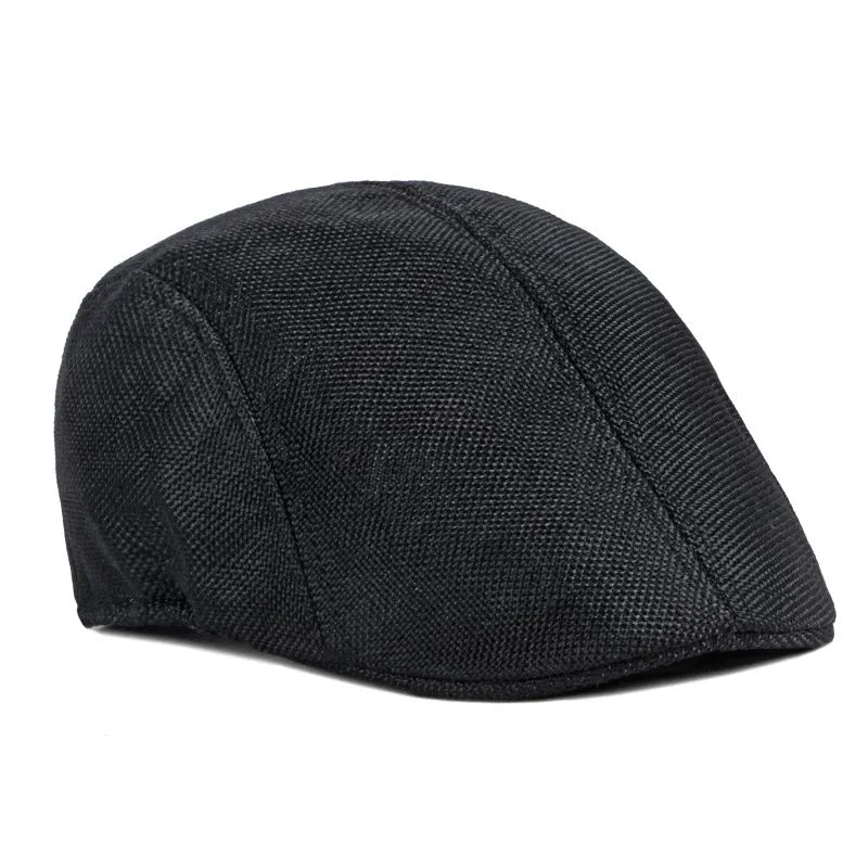 Men's Simple Light Plate Imitation Linen Beret British Retro
