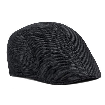 Men's Simple Light Plate Imitation Linen Beret British Retro