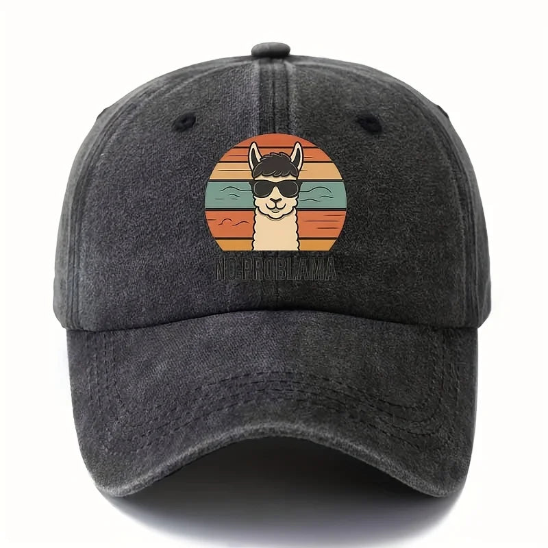 Male and Female Cartoon Alpaca Baseball Cap